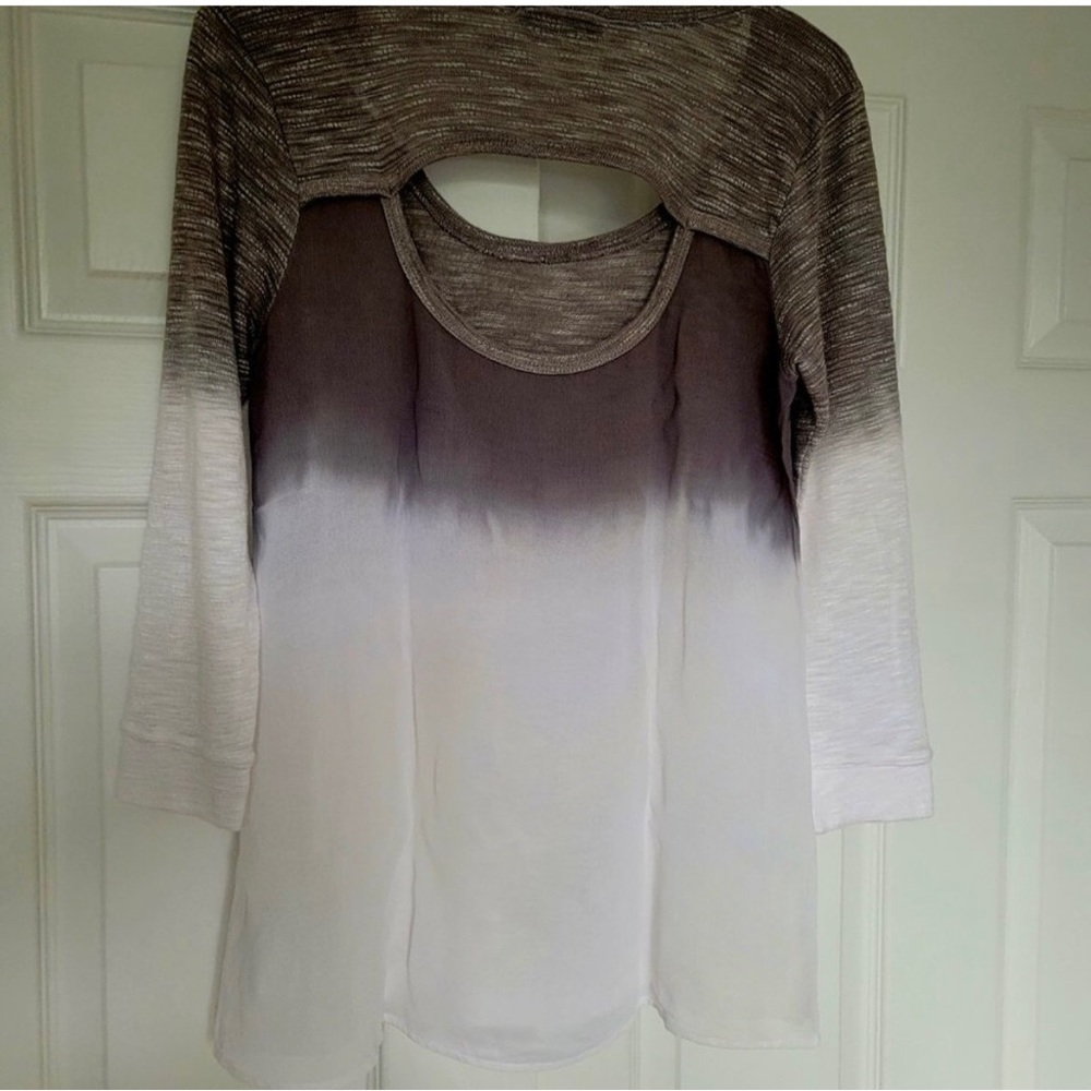 Language by Anthropologie Women’s Dip Dyed Top Cutout Back - Picture 4 of 8